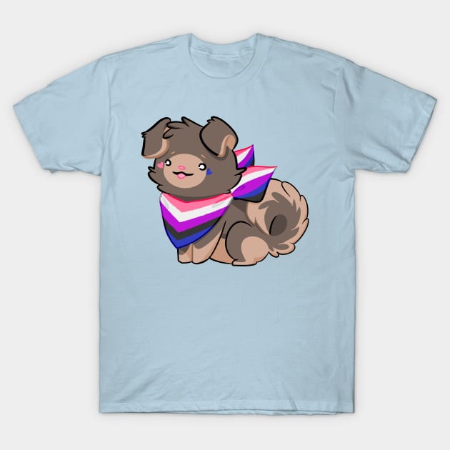 Proud Pupper (Genderfluid) T-Shirt by Ribombyliidae